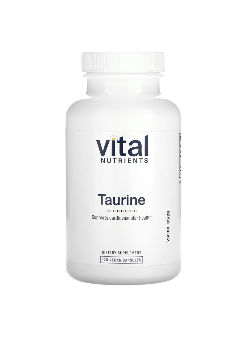 Vital Nutrients Taurine, 120 Vegan Capsules (1,000 mg per Capsule)
