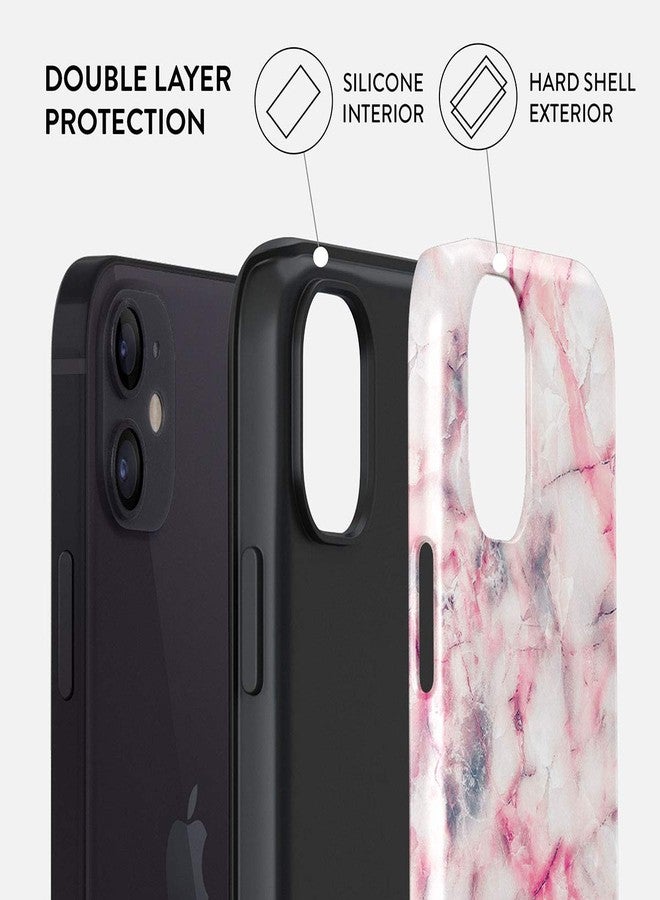 بورجا جراب هاتف BURGA متوافق مع iPhone 12 - يدعم الشحن اللاسلكي، جراب هجين ثنائي الطبقات من الصلب والسيليكون، حماية فائقة، تصميم نحيف، ماص للصدمات، لون مربى التوت - Image 3