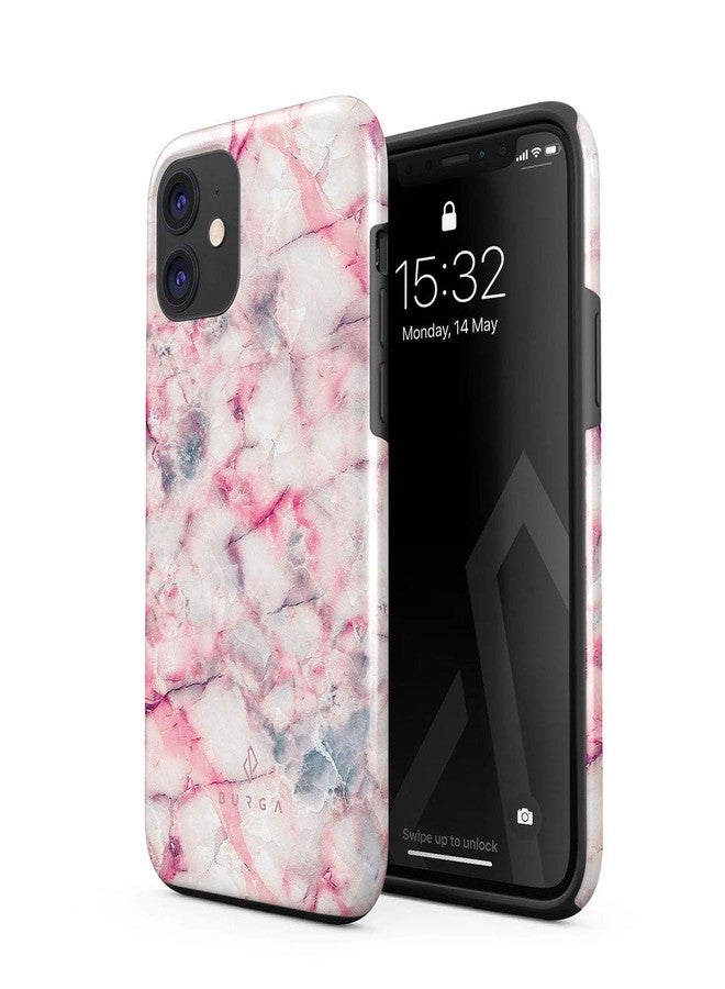 بورجا جراب هاتف BURGA متوافق مع iPhone 12 - يدعم الشحن اللاسلكي، جراب هجين ثنائي الطبقات من الصلب والسيليكون، حماية فائقة، تصميم نحيف، ماص للصدمات، لون مربى التوت - Image 1