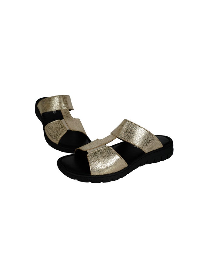 Josef Seibel 071-2228 Josef Seibel Ladies Casual Flat Sandals 93440 Black/Kombi Gold  - Image 2