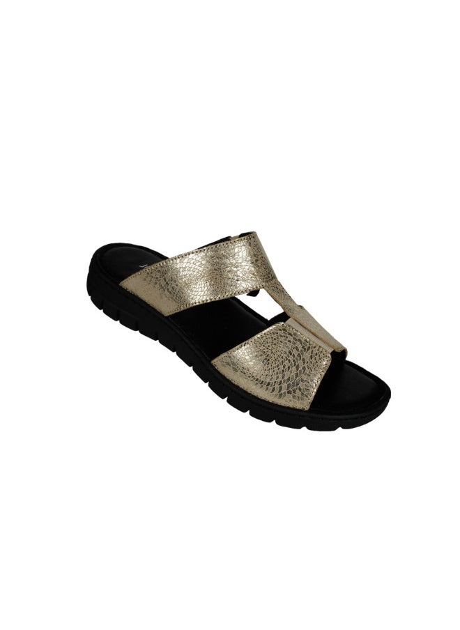 Josef Seibel 071-2228 Josef Seibel Ladies Casual Flat Sandals 93440 Black/Kombi Gold  - Image 1