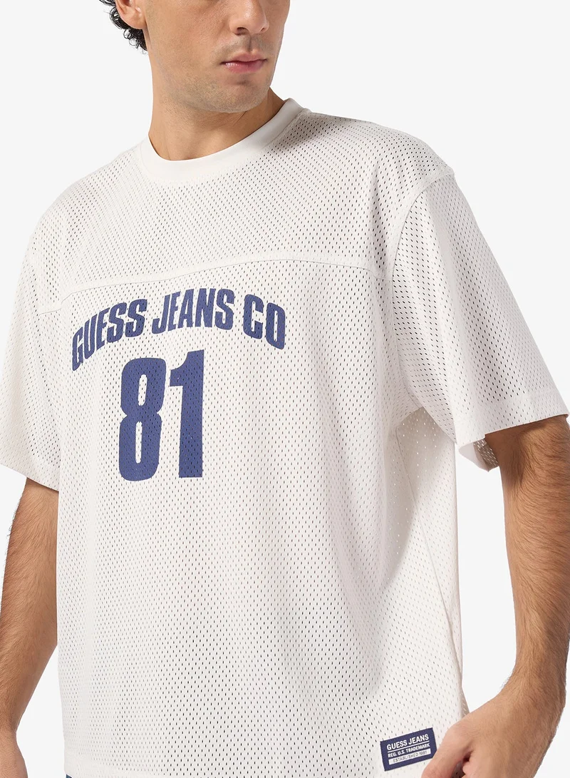 GUESS  Short Sleeve Boxy Cropped Mesh Jersey for Men | Best Price UAE