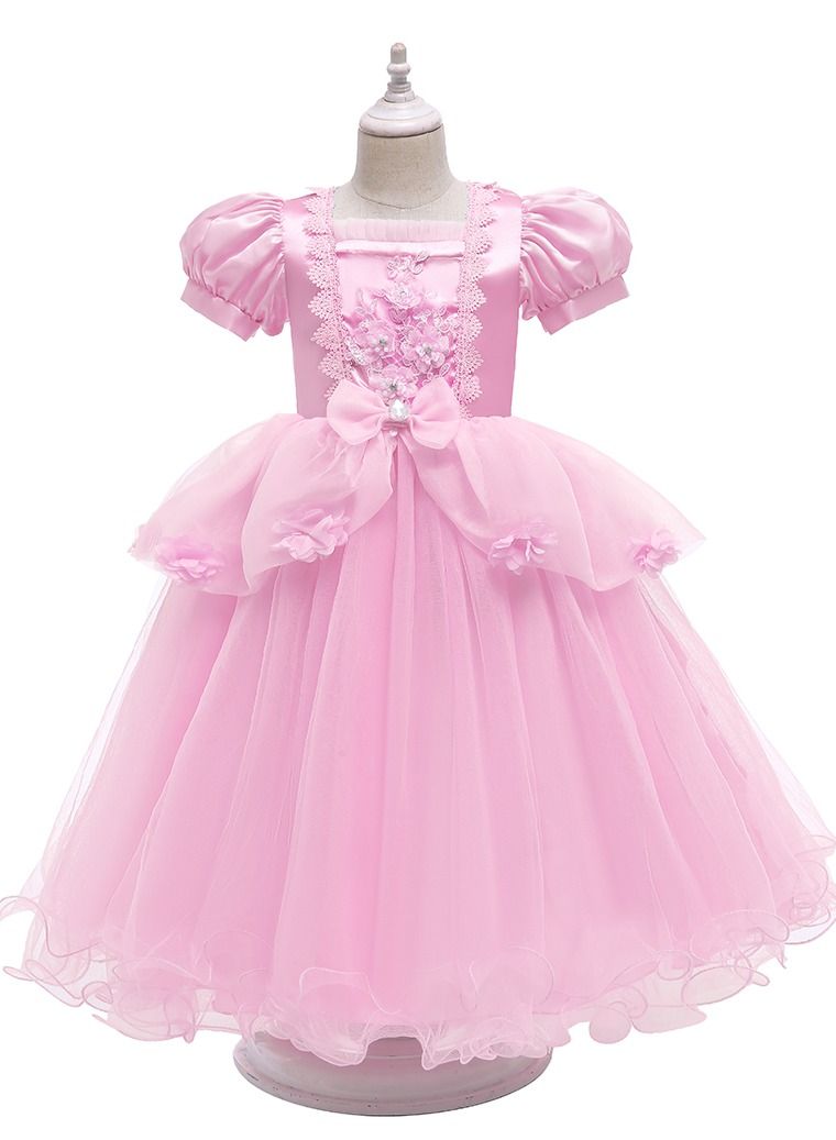 Loquat Cinderella Summer short sleeve Princess Child dress Child dress girl dress Dress pink  - Image 1