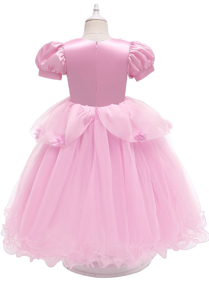 Loquat Cinderella Summer short sleeve Princess Child dress Child dress girl dress Dress pink  - Image 2