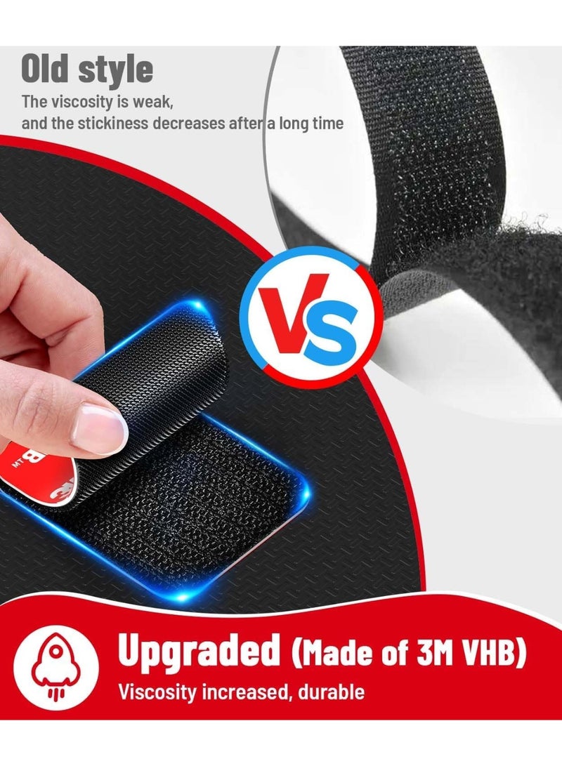 Velcro Strips with Adhesive, Hook and Loop Strips with Super Adhesive Heavy Duty, Made of 3M, Heat Resistant Waterproof, Outdoor or Indoor Use, 12 Sets (Black, 1.57x1.97 Inch) - Image 4