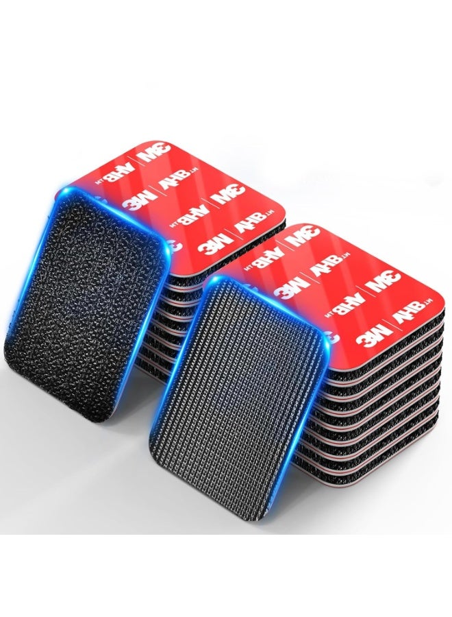 Velcro Strips with Adhesive, Hook and Loop Strips with Super Adhesive Heavy Duty, Made of 3M, Heat Resistant Waterproof, Outdoor or Indoor Use, 12 Sets (Black, 1.57x1.97 Inch) - Image 1