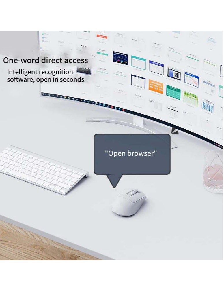 inphic - S6 Voice Control Mouse, Multi-Connection, Rechargeable, 2400DPI Precision, 2.4G Wireless and Bluetooth 5.0 Connection, 400WPM Typing, Silent Operation, Smart Search - Seamless and Efficient Navigation and Command - Image 1