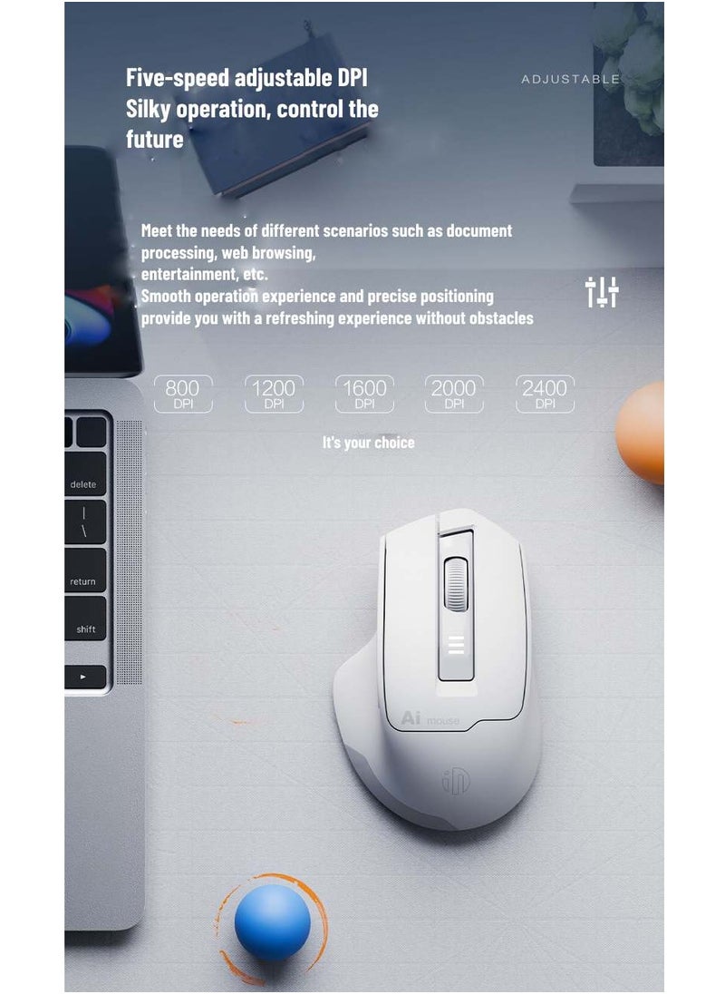 inphic - S6 Voice Control Mouse, Multi-Connection, Rechargeable, 2400DPI Precision, 2.4G Wireless and Bluetooth 5.0 Connection, 400WPM Typing, Silent Operation, Smart Search - Seamless and Efficient Navigation and Command - Image 1