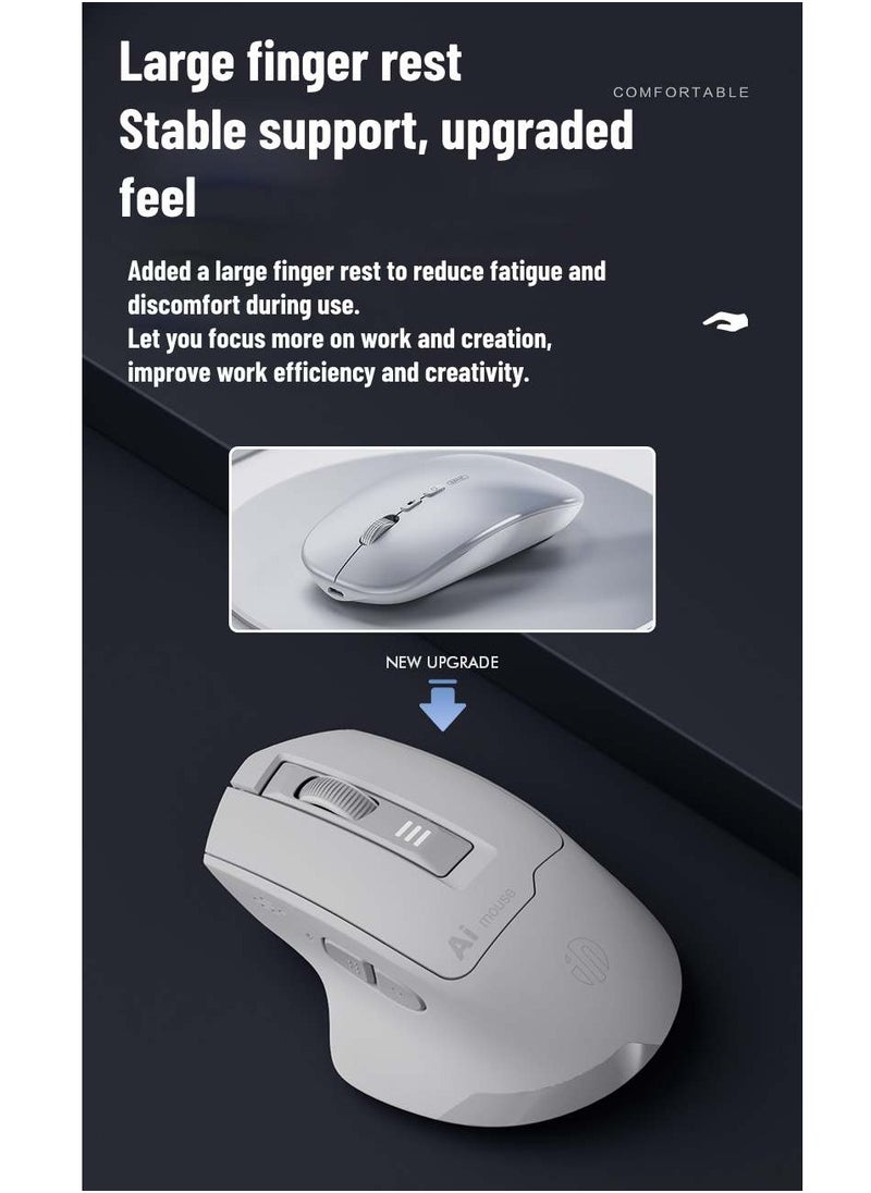 inphic - S6 Voice Control Mouse, Multi-Connection, Rechargeable, 2400DPI Precision, 2.4G Wireless and Bluetooth 5.0 Connection, 400WPM Typing, Silent Operation, Smart Search - Seamless and Efficient Navigation and Command - Image 1