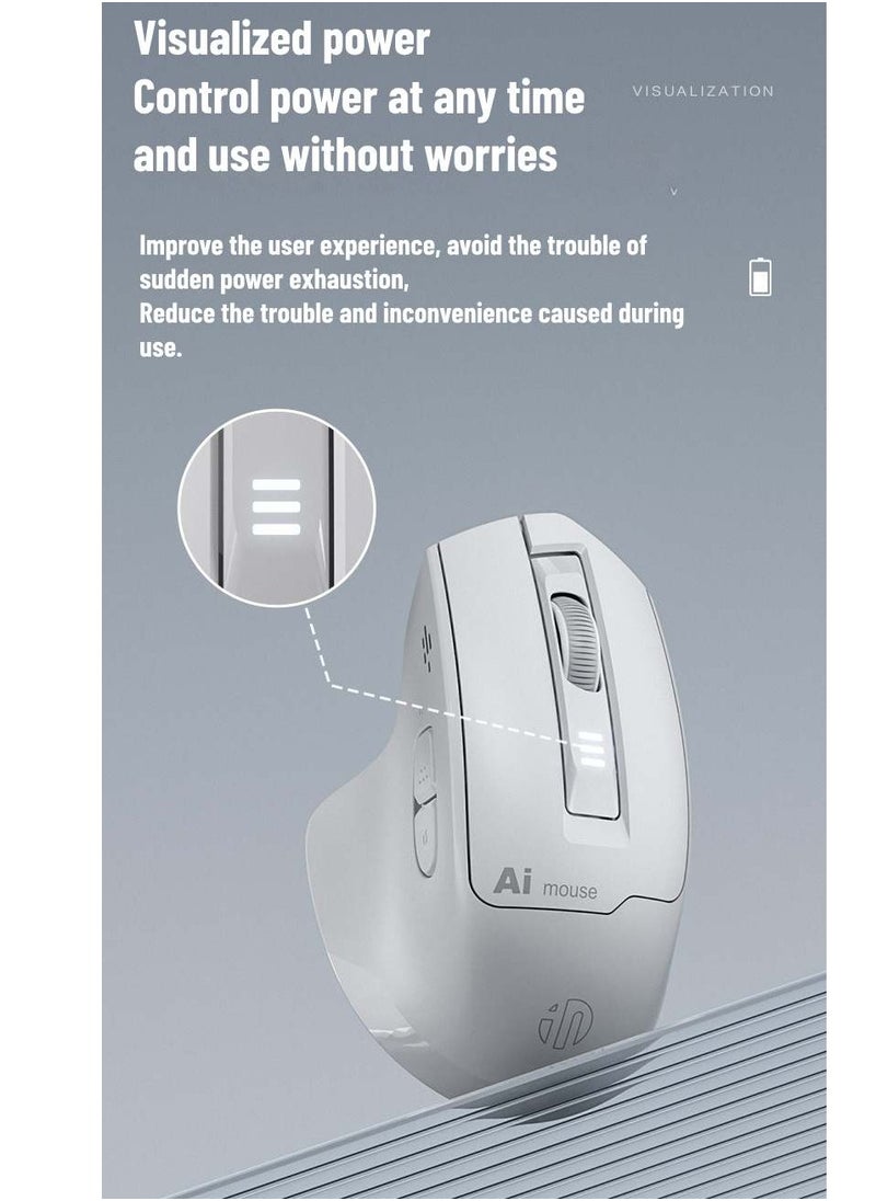 inphic - S6 Voice Control Mouse, Multi-Connection, Rechargeable, 2400DPI Precision, 2.4G Wireless and Bluetooth 5.0 Connection, 400WPM Typing, Silent Operation, Smart Search - Seamless and Efficient Navigation and Command - Image 1