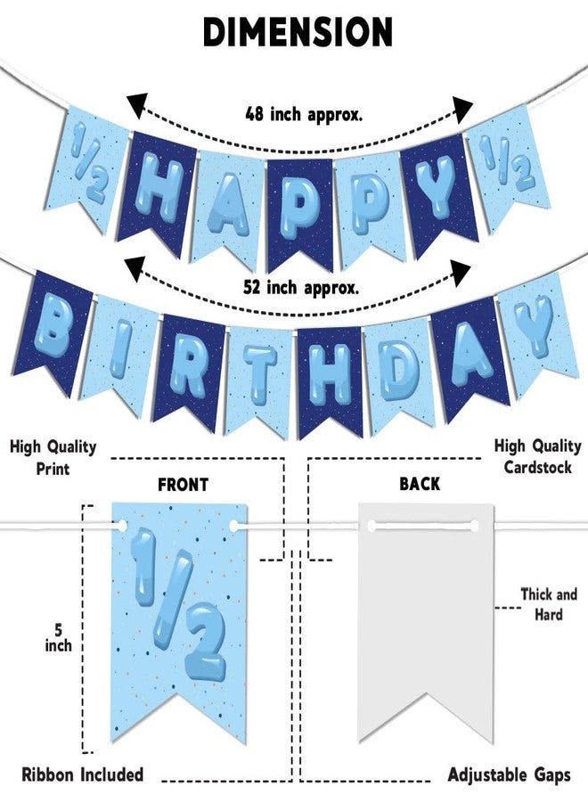 Festiko® Set of 27 Pcs It's My 1/2 Birthday Combo (Banner, Balloons, Cake Topper), Half Birthday Decoration Items (COMBO G) - Image 4