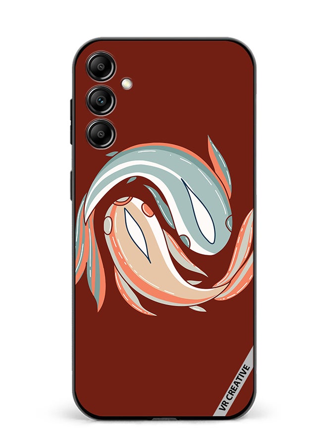 VR CREATIVE Protective Case Cover For Samsung Galaxy A55 Japanese Stylized Colored Fish In Orange And Blue Design Multicolour - Image 1