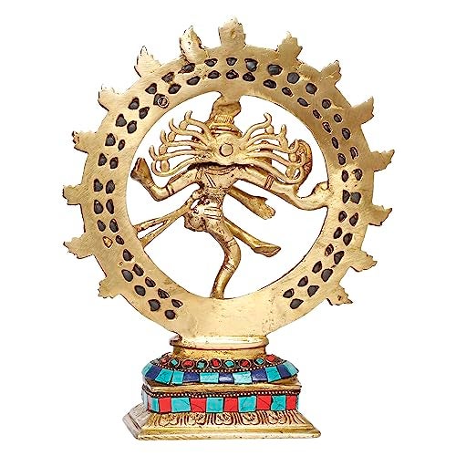 Kartique Brass Natraj Statue, 9.5 Inch Tall, Colorful Cosmic Dance Pose, Spiritual Murti for Home and Office Decor - Image 5
