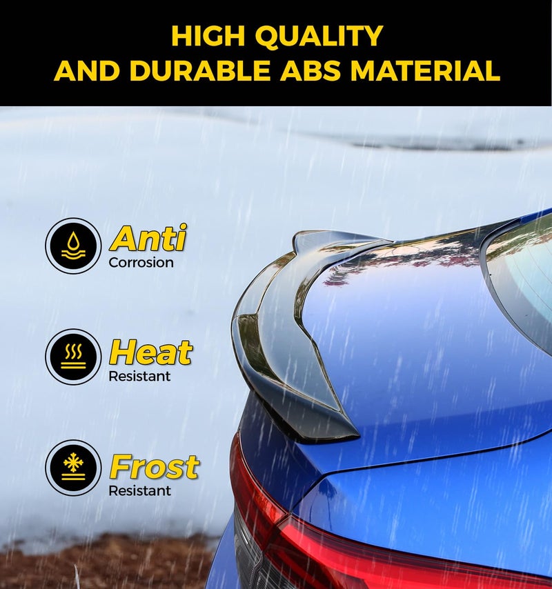 Xprite Rear Spoiler Compatible with 2021 2022 2023 2024 2025 2026 Honda Civic Sedan Sport Spoiler 11th Civic Rear Spoiler Wing ABS Material- Glossy Black - Image 3