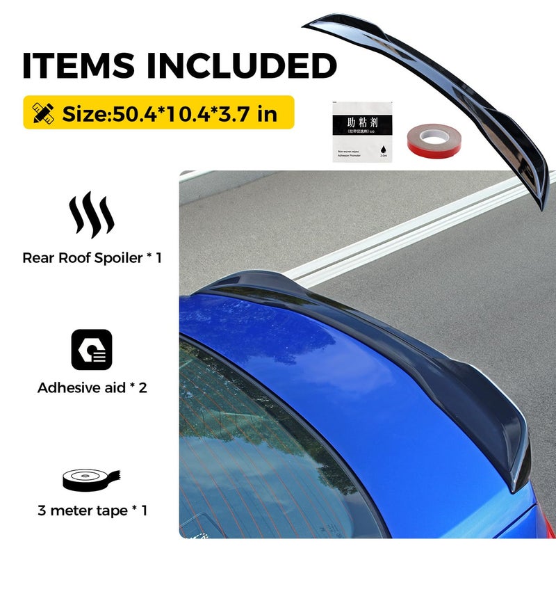 Xprite Rear Spoiler Compatible with 2021 2022 2023 2024 2025 2026 Honda Civic Sedan Sport Spoiler 11th Civic Rear Spoiler Wing ABS Material- Glossy Black - Image 5