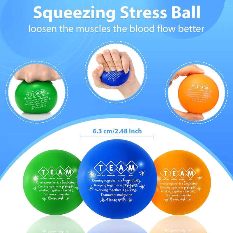 Leitee 21 Pcs Team Appreciation Gifts Bulk for Employee Stress Balls Bulk Squeeze Thank You Gifts Colorful Stress Anxiety Balls Gifts for Office Nurse Teacher Coworker Staff Round - Image 2