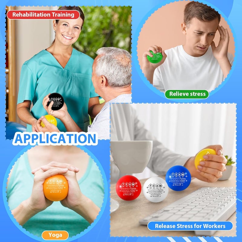 Leitee 21 Pcs Team Appreciation Gifts Bulk for Employee Stress Balls Bulk Squeeze Thank You Gifts Colorful Stress Anxiety Balls Gifts for Office Nurse Teacher Coworker Staff Round - Image 5