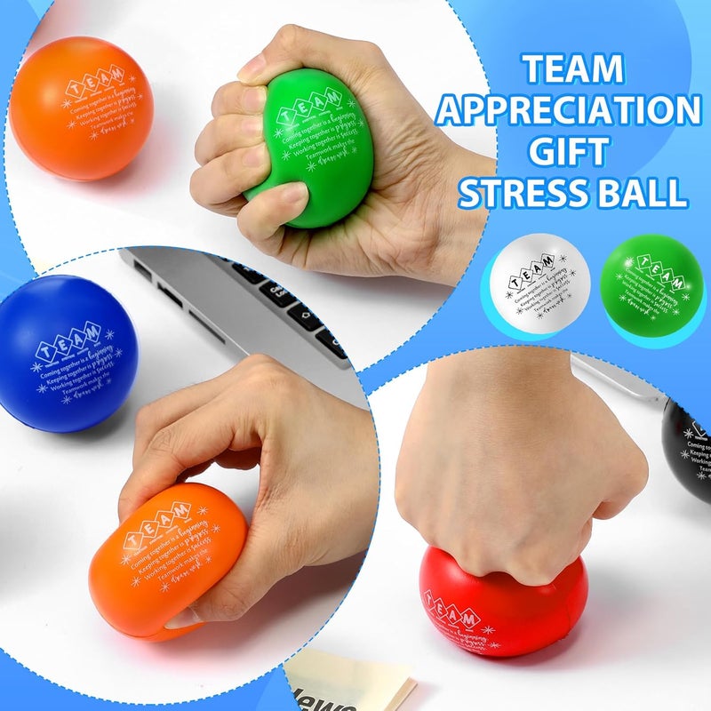 Leitee 21 Pcs Team Appreciation Gifts Bulk for Employee Stress Balls Bulk Squeeze Thank You Gifts Colorful Stress Anxiety Balls Gifts for Office Nurse Teacher Coworker Staff Round - Image 3