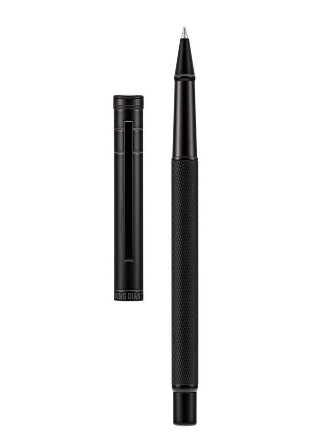 Asvine Hongdian Matte Black Forest Rollerball Pen with Schmidt Black Ink Refill, Classic Design with Metal Case for Business Signature - Image 1