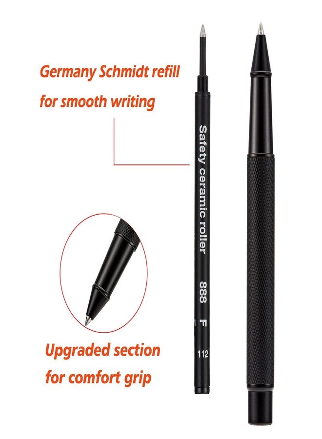Asvine Hongdian Matte Black Forest Rollerball Pen with Schmidt Black Ink Refill, Classic Design with Metal Case for Business Signature - Image 3