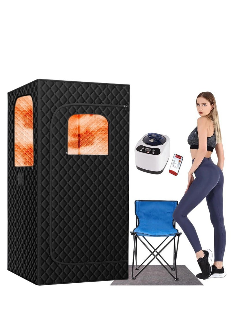 XiuWoo Sauna, Portable Sauna, Home Sauna with 3.0L Steam Generator, With Remote Control ,Foldable Chair, Home Sauna Tent for Gym, Yoga, Pilates, Hot Tu - Image 1