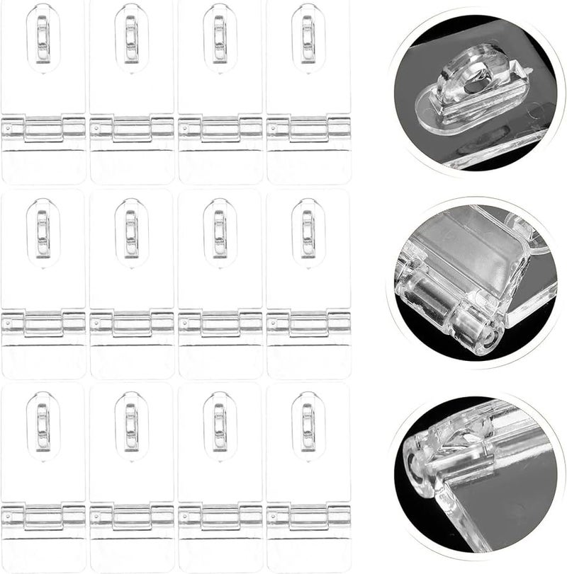 60Pcs Clear Acrylic Hinge Hasp Cabinet Locks Box Buckles Plastic Latches Hardware - Image 4