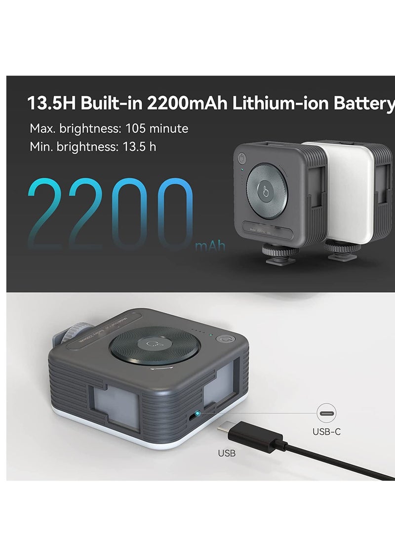 Barakah RGB Video Light, Camera LED Light, 96 LED Beads for Photographic Video Lighting, 2500mAh Rechargeable On-Camera Video Light Panel 2700K - 6500K, Portable Full Color Camera Light - Image 2