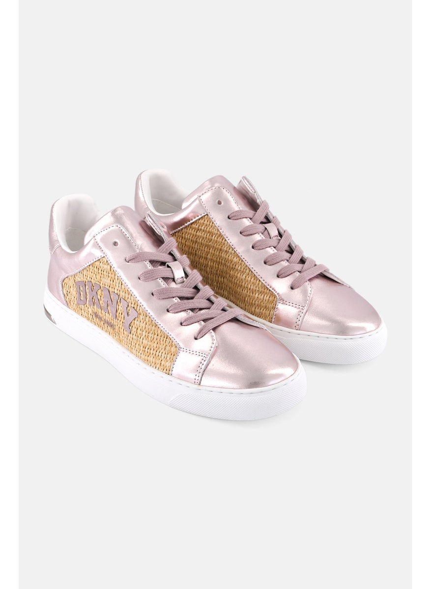 DKNY Women Abeni Arch Raffia Lace Up Shoes, Rose Gold  - Image 1