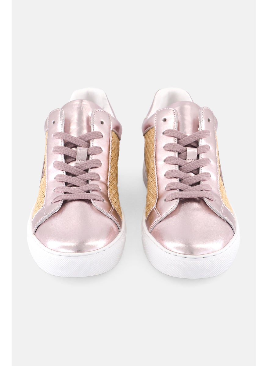 DKNY Women Abeni Arch Raffia Lace Up Shoes, Rose Gold  - Image 4