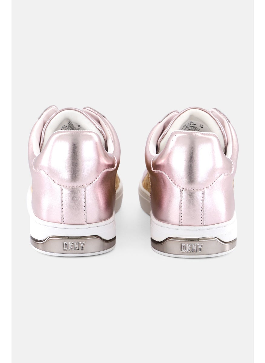 DKNY Women Abeni Arch Raffia Lace Up Shoes, Rose Gold  - Image 2