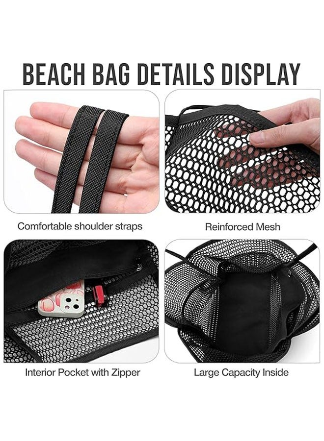 YelaJoy Beach Bag with Mini Pocket, Sandproof, Mesh Beach Tote Bags for Women,  Large Foldable Mesh Swimming Pool Travel Bags  for Travel Pool Family Beach Vacation - Image 5