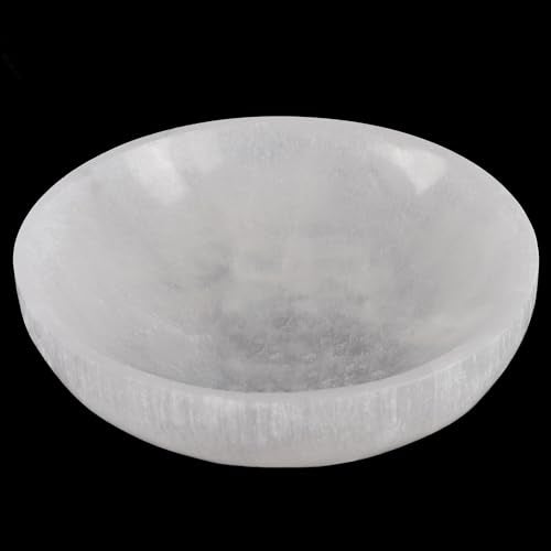 Wish Well Large Selenite Bowl – 5.5" Selenite Crystal Bowl – Mined & Crafted in Morocco – Ideal for Cleansing Crystals & Healing Stones - Protection Crystals - Spiritual Gift & Decor - Image 1