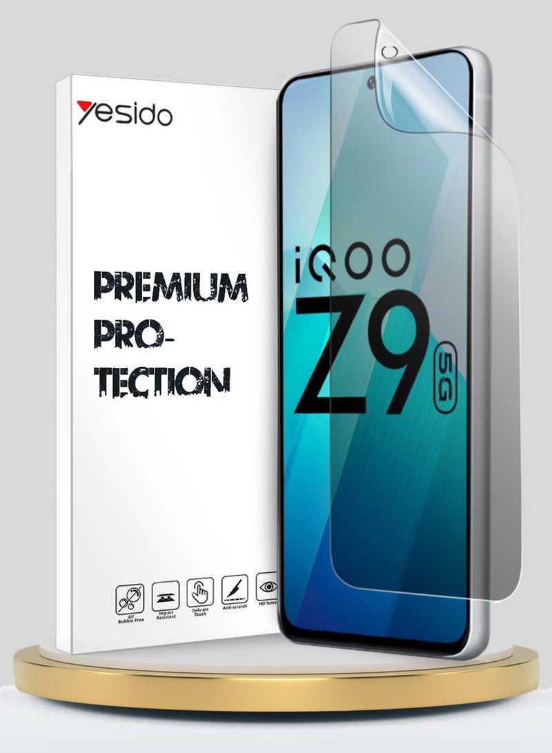 Yesido Vivo iQOO Z9 5G 2024 Yesido Premium Hydrogel Film Thin and Flexible Screen Protector (MSHFMN) - Clear - Image 1