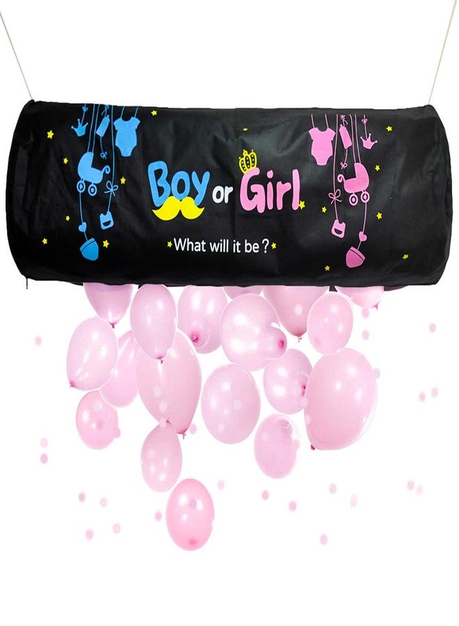 UNIIDECO Gender Reveal Balloon Drop Bag Boy or Girl What will it be? Baby Gender Reveal Pink And Blue Balloons Party Decorations Kit Supplies Favors - Image 1