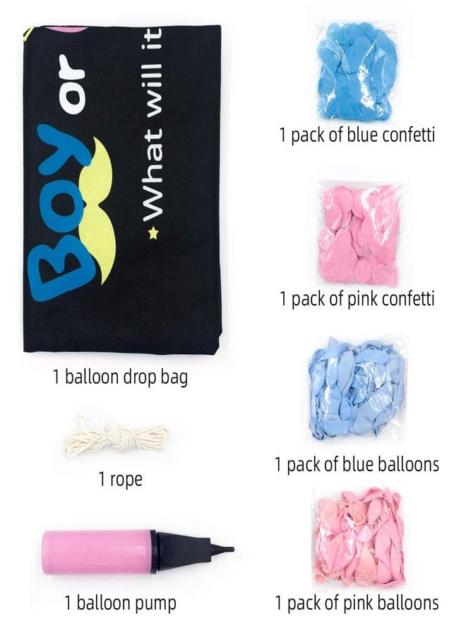 UNIIDECO Gender Reveal Balloon Drop Bag Boy or Girl What will it be? Baby Gender Reveal Pink And Blue Balloons Party Decorations Kit Supplies Favors - Image 4