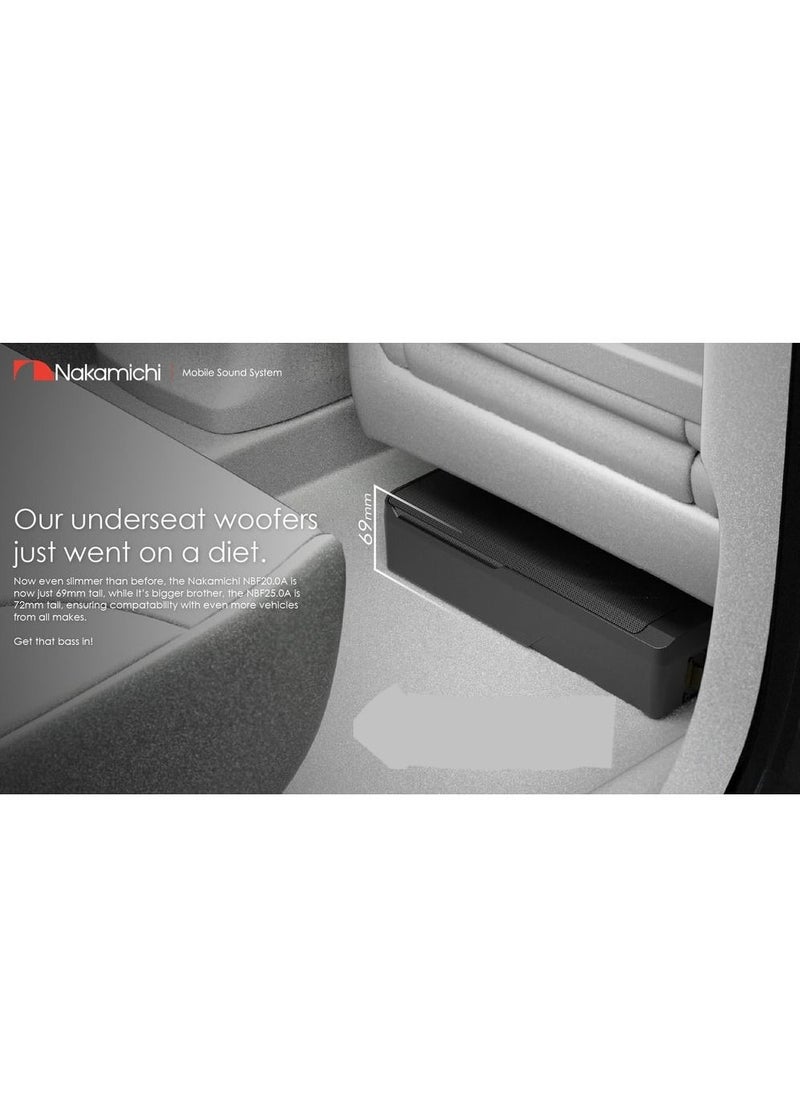 NAKAMICHI - Nakamichi Underseat Subwoofer NBF8.1 1200W Powerful Active Subwoofer 8 Inch 120RMS - Image 1