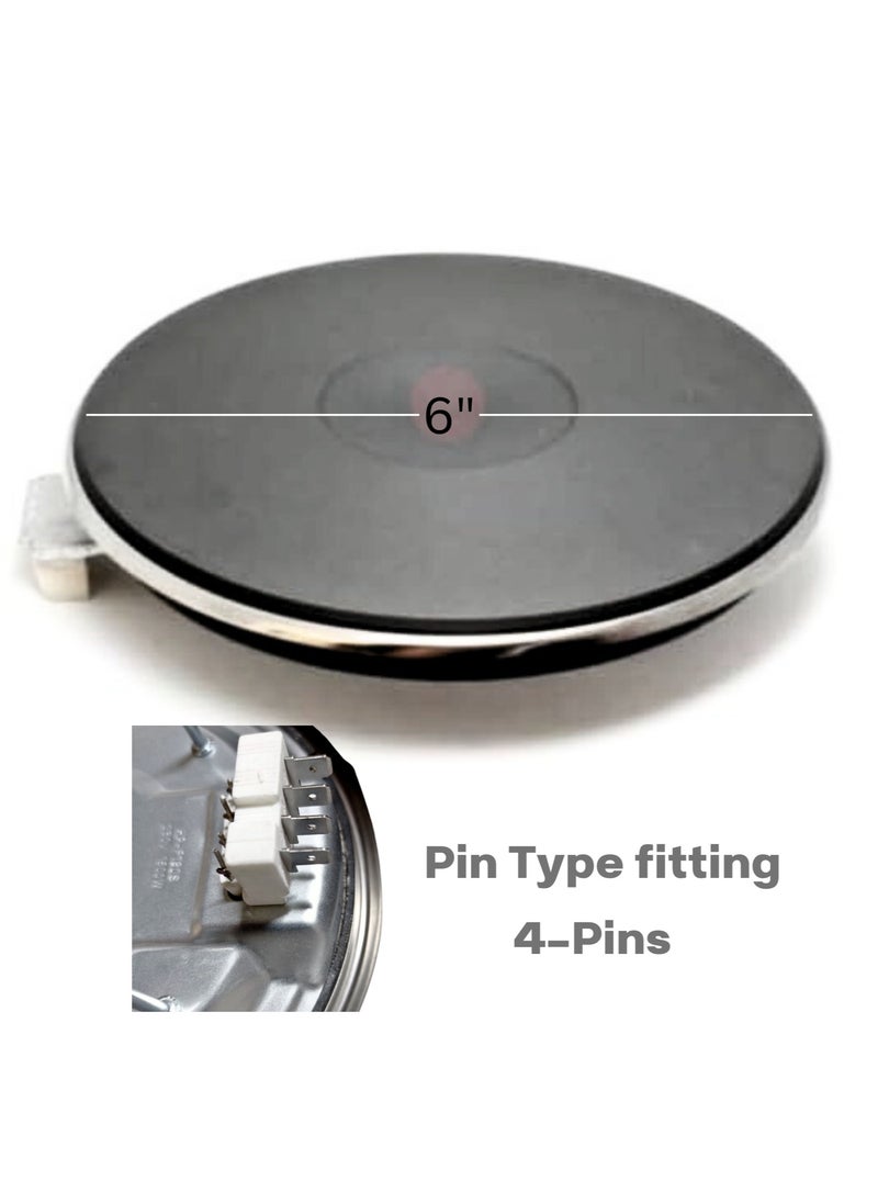 Spark Electric Hot Plate Cooker Replacement 6" 1000W with Pin type Fitting  - Image 2