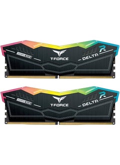 TeamGroup ذاكرة سطح مكتب T-Force Delta RGB باللون الأسود 64 جيجابايت (2x 32 جيجابايت) DDR5 6000، ذاكرة وصول عشوائي للكمبيوتر الشخصي 288 دبوسًا، زمن انتقال 38 CAS، شريحة Intel XMP 3.0، باللون الأسود | FF3D564G6000HC38ADC01  - Image 1