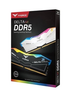 TeamGroup ذاكرة سطح مكتب T-Force Delta RGB باللون الأسود 64 جيجابايت (2x 32 جيجابايت) DDR5 6000، ذاكرة وصول عشوائي للكمبيوتر الشخصي 288 دبوسًا، زمن انتقال 38 CAS، شريحة Intel XMP 3.0، باللون الأسود | FF3D564G6000HC38ADC01  - Image 5