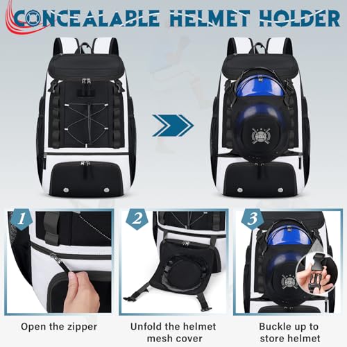 SDYSM Baseball Bag Lightweight Softball Bags for Adults Youth 40L Large Baseball Backpack with Shoe Compartment, Helmet Holder, Fence Hook Waterproof Softball Bats Bag for T-Ball & Softball Equipment - Image 5