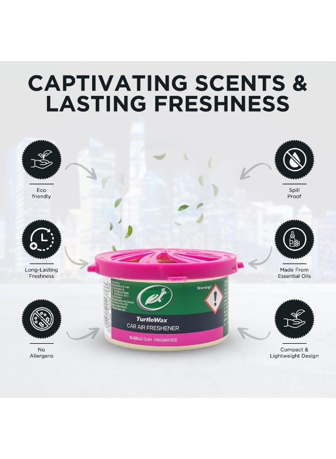 تيرتل واكس معطر جو للسيارات من Turtle Wax - برائحة العلكة (Bubble Gum) - سعة 40 غرام - يدوم طويلاً - عطر جل مزيل للروائح الكريهة - مخصص لوضعه في حامل الأكواب أو على لوحة القيادة - مناسب للسيارات وسيارات الدفع الرباعي والشاحنات. - Image 5