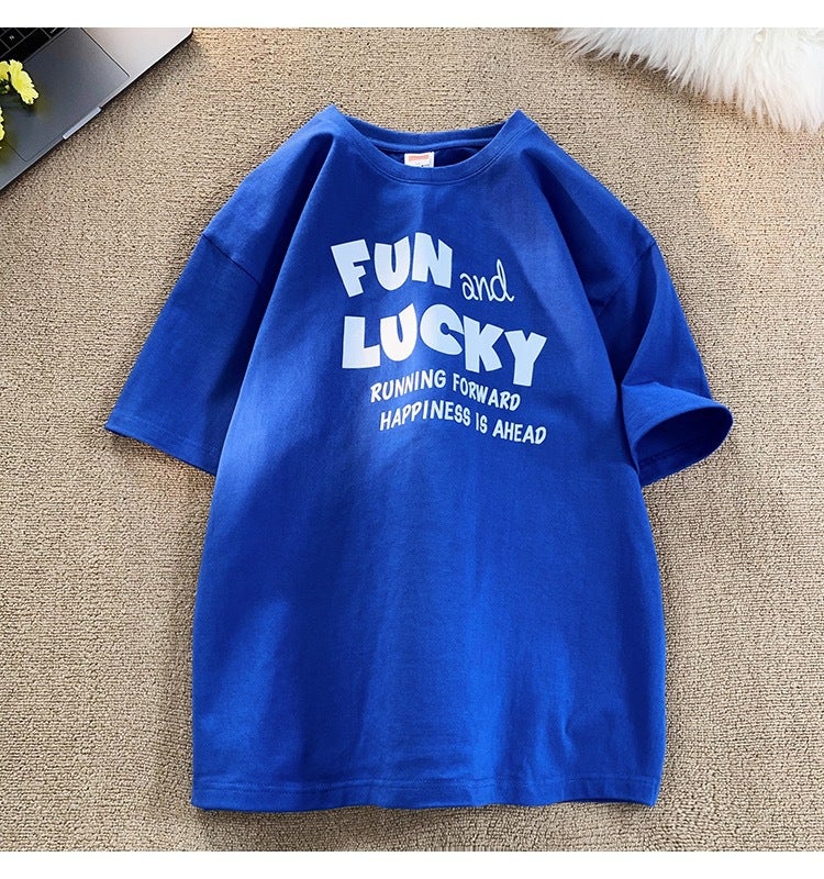 2024 Eagle Clothing Original Letter Printing Heavy Cotton Short-Sleeved T-Shirt Men'S Round Neck Loose Unisex - Image 1