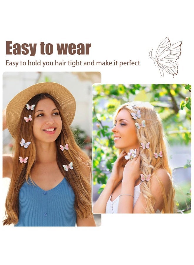6 مشابك شعر على شكل فراشة لامعة للمراهقات والنساء - Image 3
