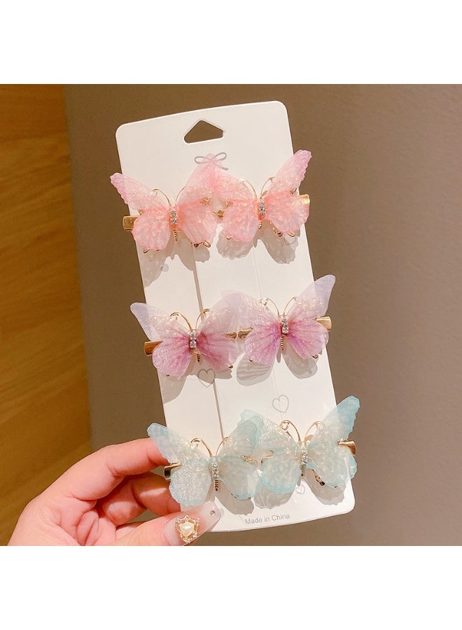 6 مشابك شعر على شكل فراشة لامعة للمراهقات والنساء - Image 1