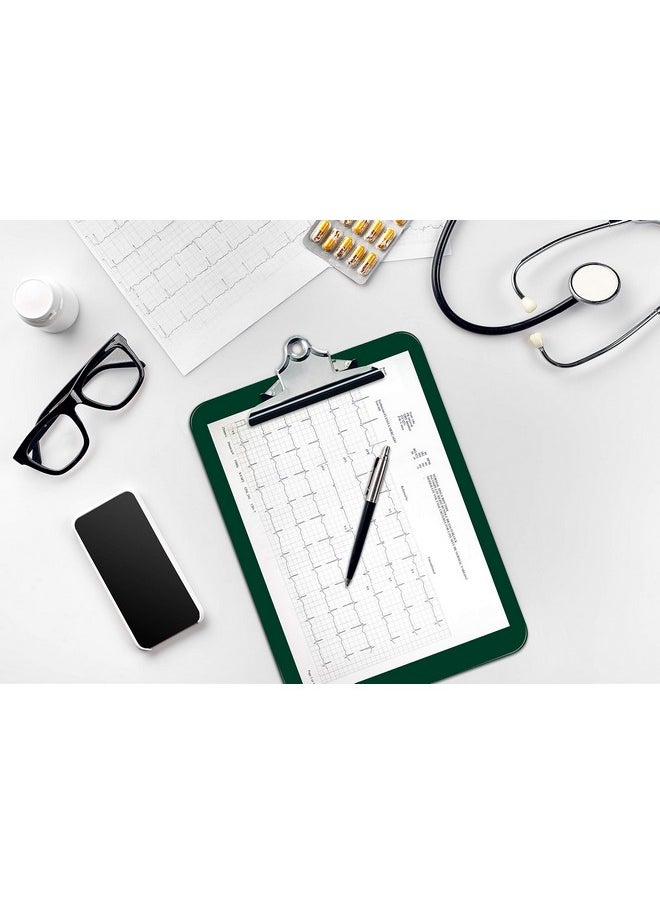 Better Office Products - Green Plastic Clipboards 12 Pack Durable 12.5 X 9 Inch Standard Metal Clip Green Set Of 12 - Image 1