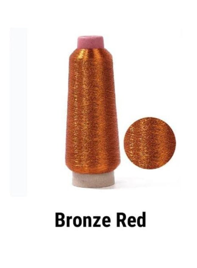 Metallic Zari Thread for Embroidery, Sewing and Jewelry Making, Bronze Red - Image 2