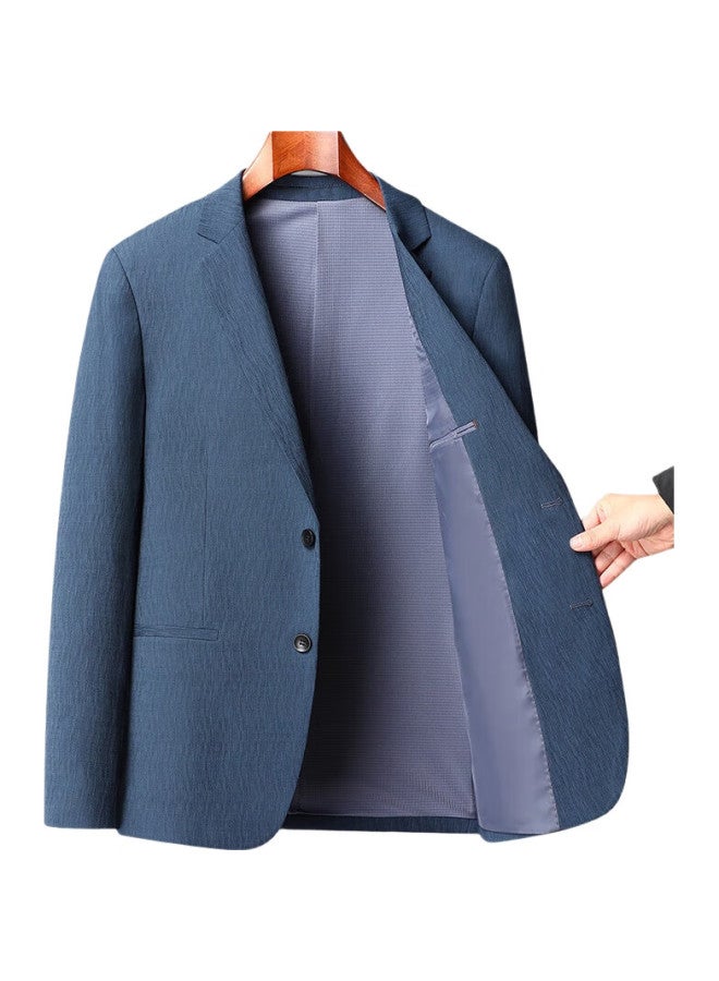 FIRS Men'S Casual Blazer Spring Autumn New Simple Suit Jacket Blue 185 - Image 3