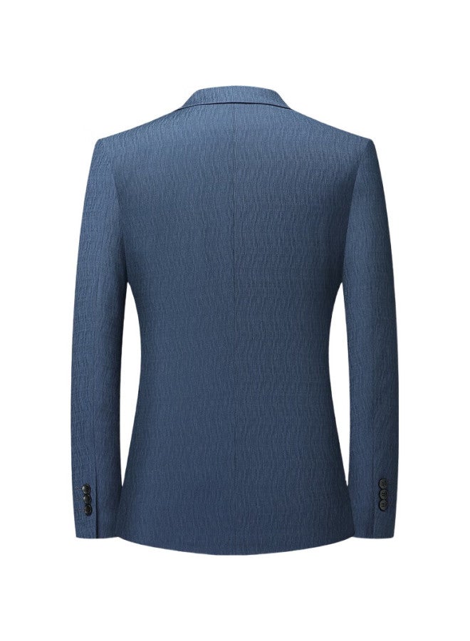 FIRS Men'S Casual Blazer Spring Autumn New Simple Suit Jacket Blue 185 - Image 2