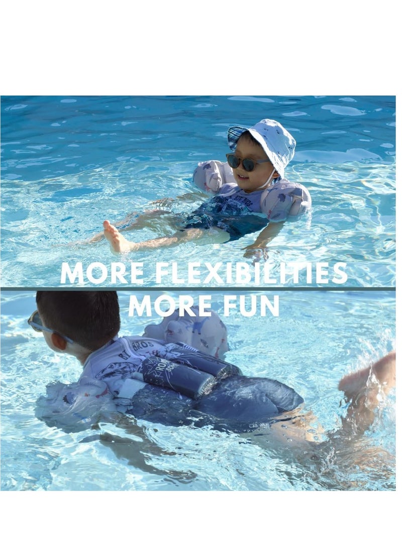 Toddler Float Swimsuit with Arm Bands, Kid Training Swim Vest, One Piece Swimwear and Water Wings with Adjustable Buoyancy Floaties for Beginners-Boys and Girls - Image 5