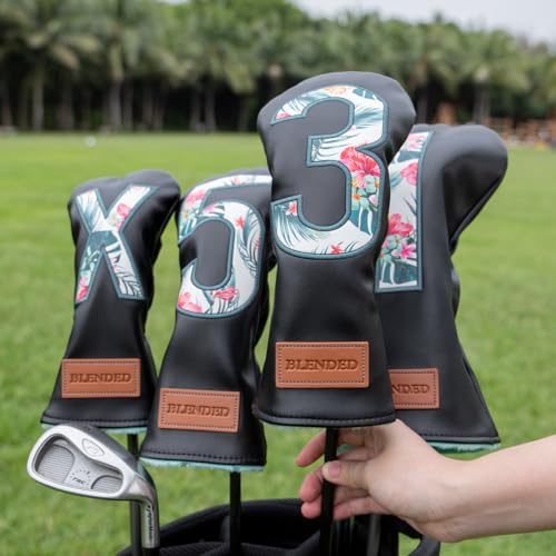 BAIRBRE Golf Club Covers Black Putter Cover Driver Covers Fairway Wood Headcover Hybrid Covers 3 Wood Headcovers Leather Mallte Putter Cover Golf Headcover for All Brand - Image 2